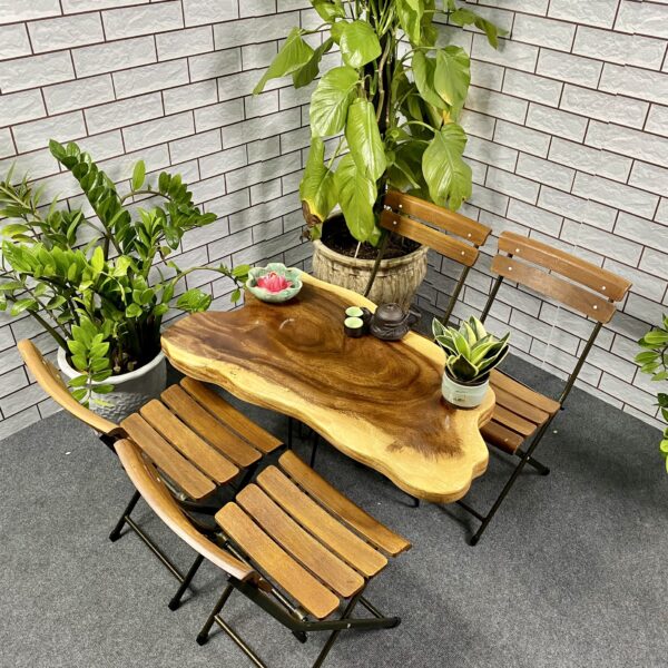 Bàn cafe gỗ me tây tự nhiên