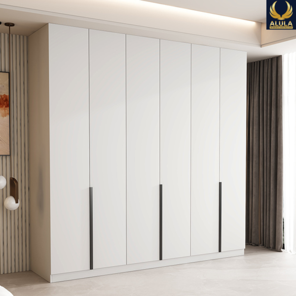 Tủ Quần Áo Gỗ Công Nghiệp Cao Cấp Phủ Melamine Trắng ALU.T04