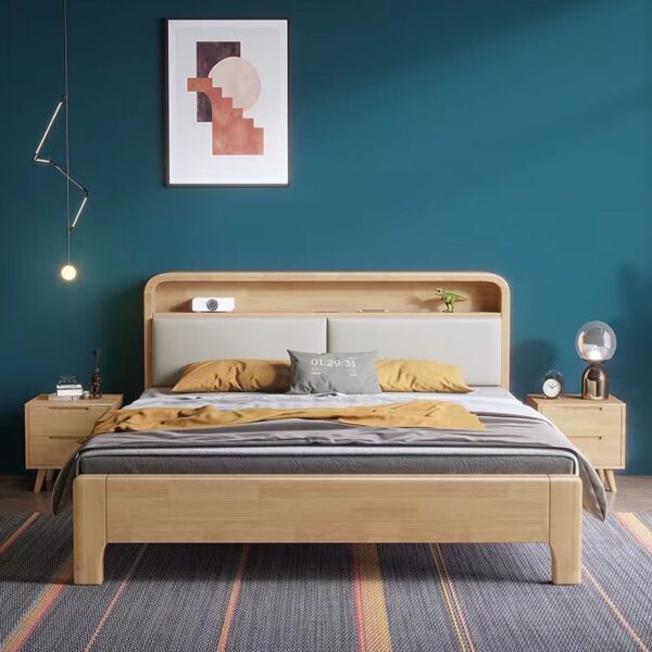 Giường Ngủ Gỗ Tự Nhiên Veneer Vân Sồi – ALU.G05
