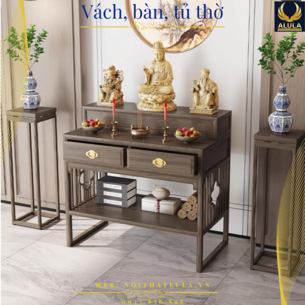30 Mẫu bàn thờ đẹp hiện đại chuẩn phong thủy 2025- ALA.BT03